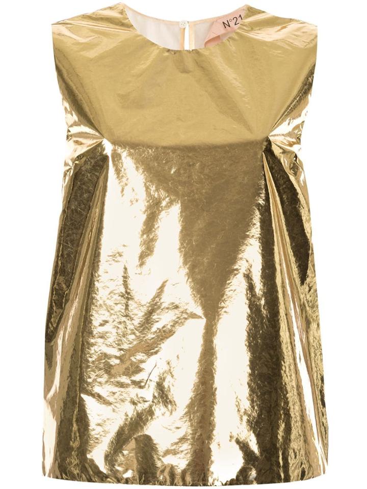 Nº21 Round Neck Sleeveless Top - Gold