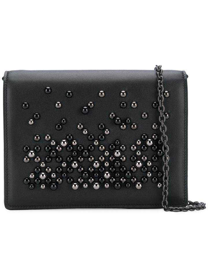 Bottega Veneta Embellished Foldover Bag - Black