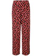 Ganni Floral Print Trousers - Black
