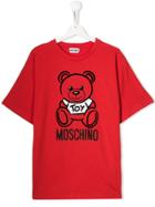 Moschino Kids Teen Teddybear Logo Print T-shirt - Red