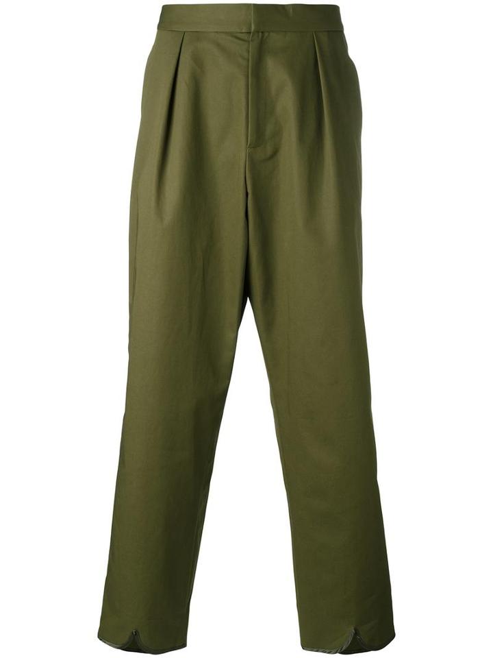 J.w.anderson Tailored Loose-fit Trousers, Men's, Size: 48, Green, Cotton/polyamide