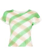 Eckhaus Latta Lapped Baby Check Print T-shirt - Green