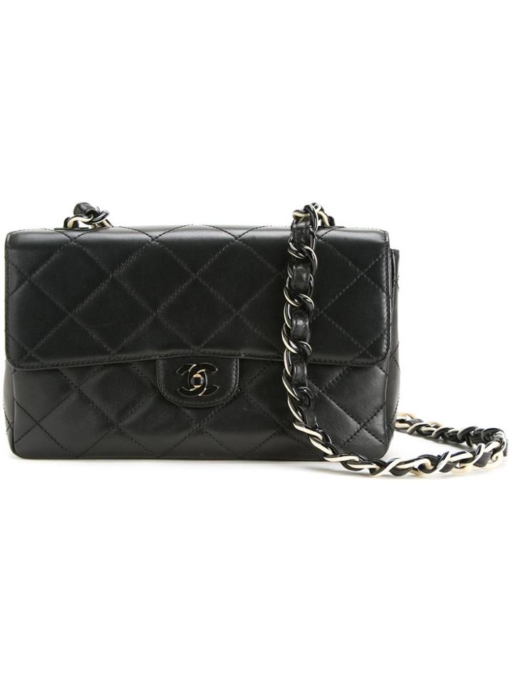 Chanel Vintage Cc Quilted Plastic Chain Bag - Black