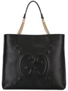 Gucci Gg Embossed Tote, Women's, Black, Leather