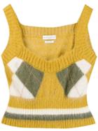 Ballantyne Argyle Knit Top - Yellow