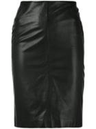 Armani Collezioni - Midi Pencil Skirt - Women - Lamb Skin/polyester/viscose - 40, Black, Lamb Skin/polyester/viscose