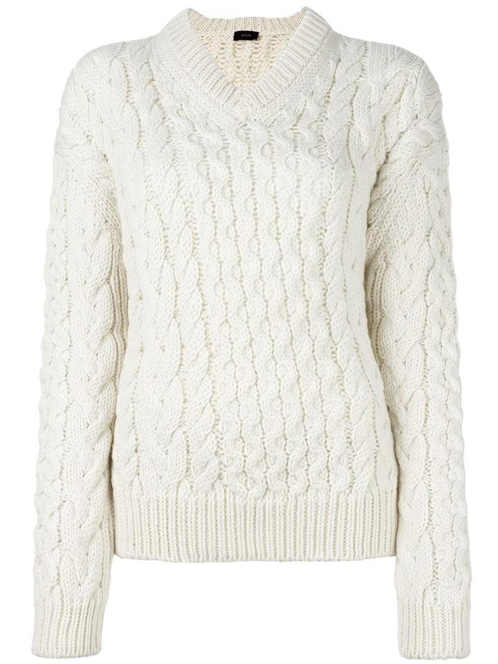 Joseph Cable Knit Jumper, Women's, Size: Medium, White, Merino