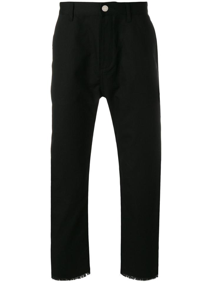 Helmut Lang Distressed Cropped Trousers - Black