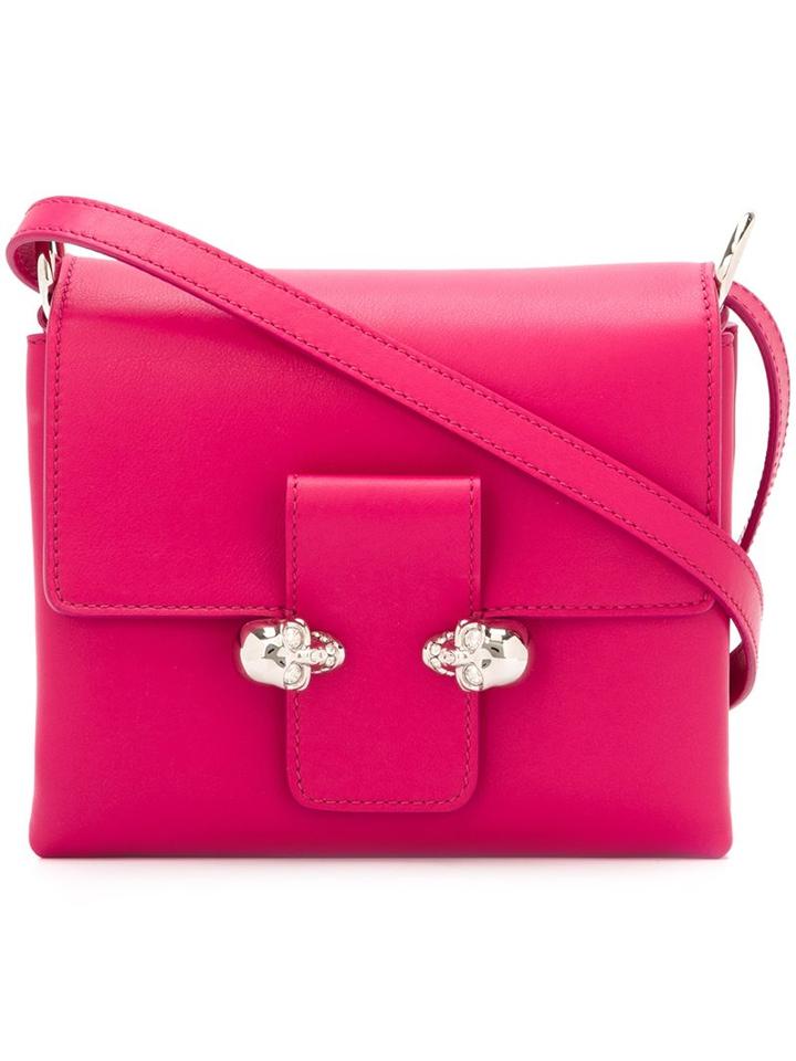 Alexander Mcqueen 'twin Skull' Satchel, Women's, Pink/purple