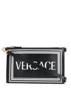 Versace 90's Vintage Logo Clutch Bag - Black