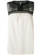 Twin-set - Embroidered Tank Top - Women - Cotton/nylon/polyamide/viscose - S, Black, Cotton/nylon/polyamide/viscose