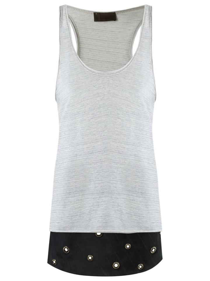 Andrea Bogosian Scoop Neck Tank Top, Women's, Size: P, Blue, Cotton