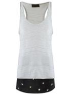 Andrea Bogosian Scoop Neck Tank Top, Women's, Size: P, Blue, Cotton