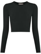 Cecilia Prado - Knitted Cropped Top - Women - Spandex/elastane/viscose - G, Black, Spandex/elastane/viscose