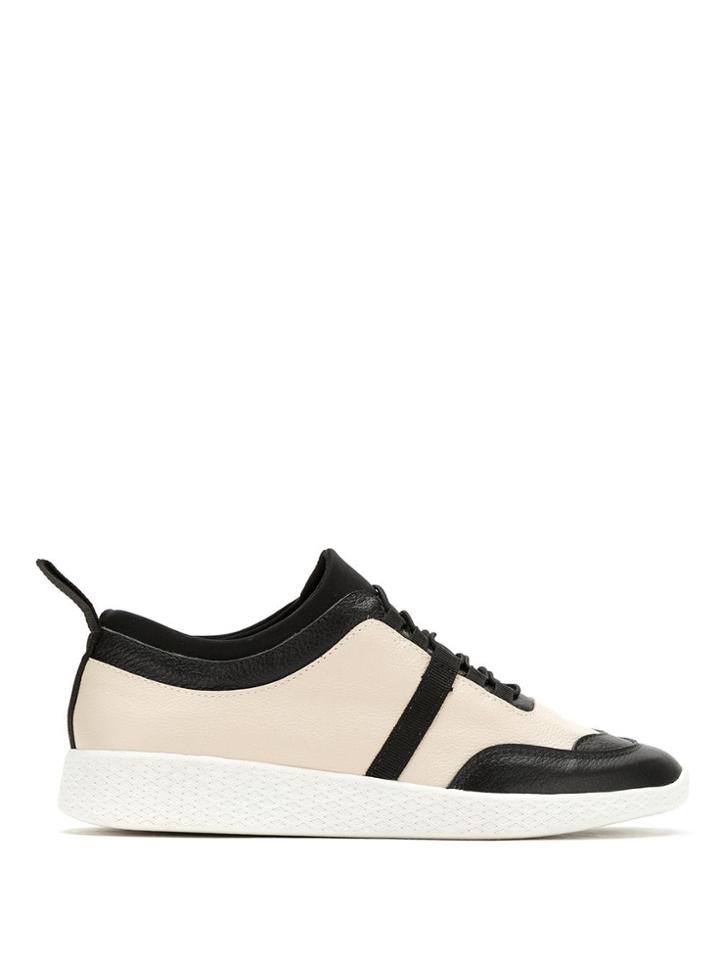 Mara Mac Leather Panelled Sneajers - Neutrals