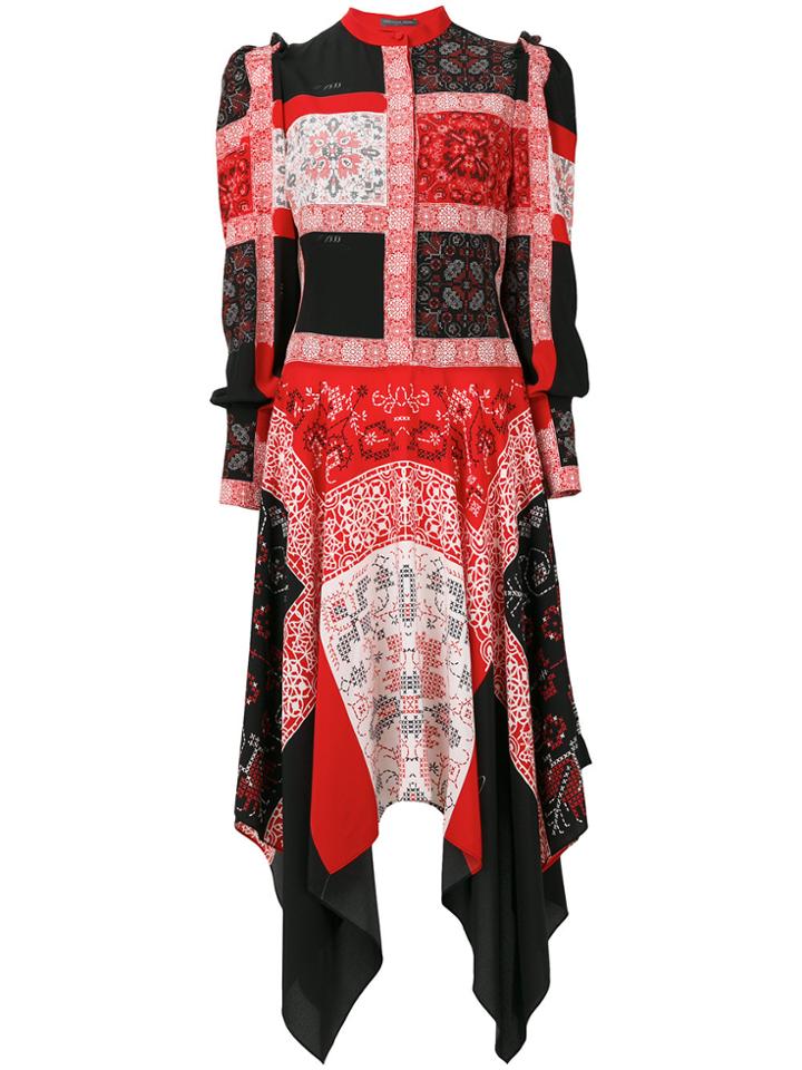 Alexander Mcqueen Patchwork Dress - Red