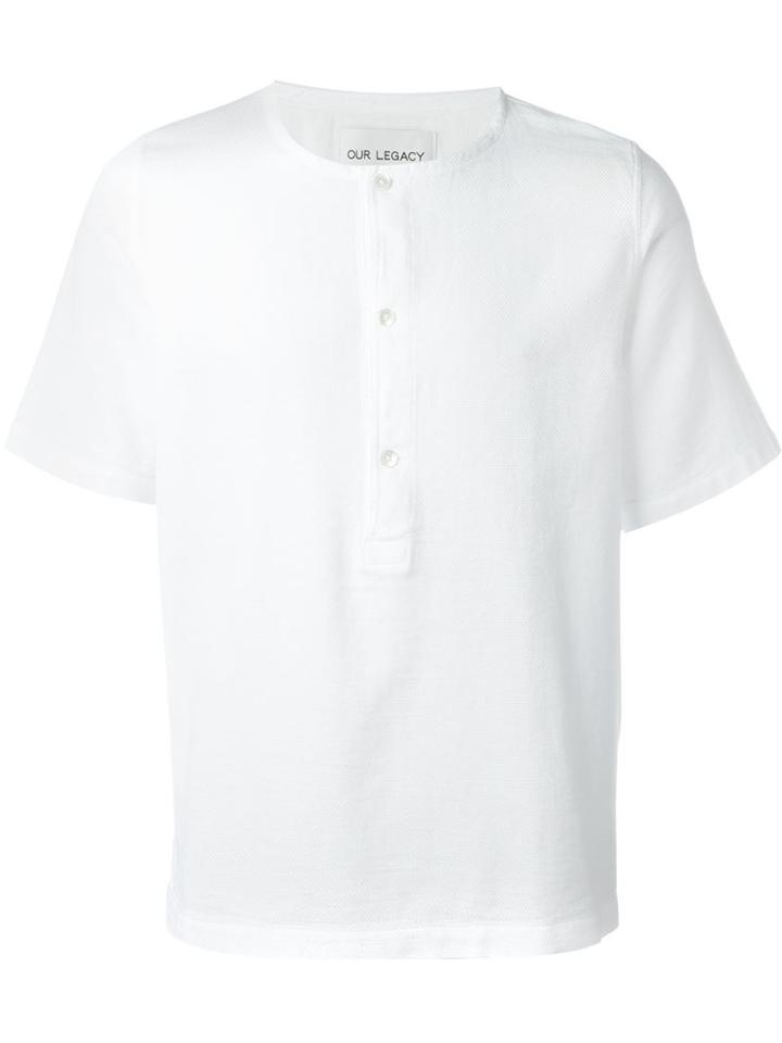 Our Legacy 'weaved Henley' Button Down T-shirt