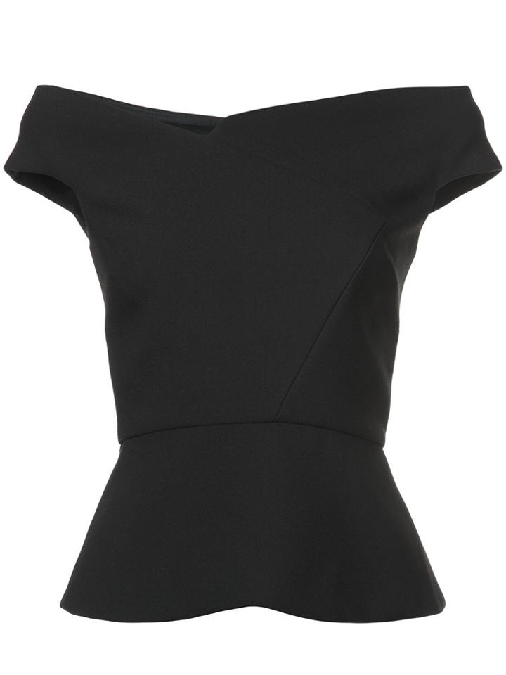 Roland Mouret Uneven Neckline Blouse - Black