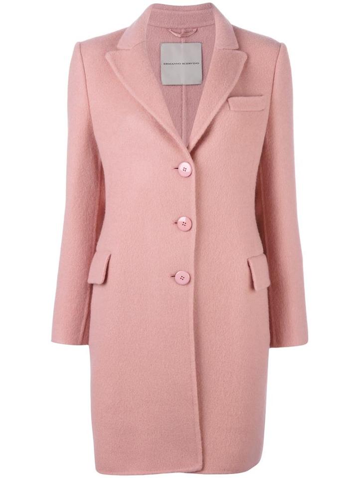 Ermanno Scervino Classic Mid Coat, Women's, Size: 40, Virgin Wool/mohair/cupro