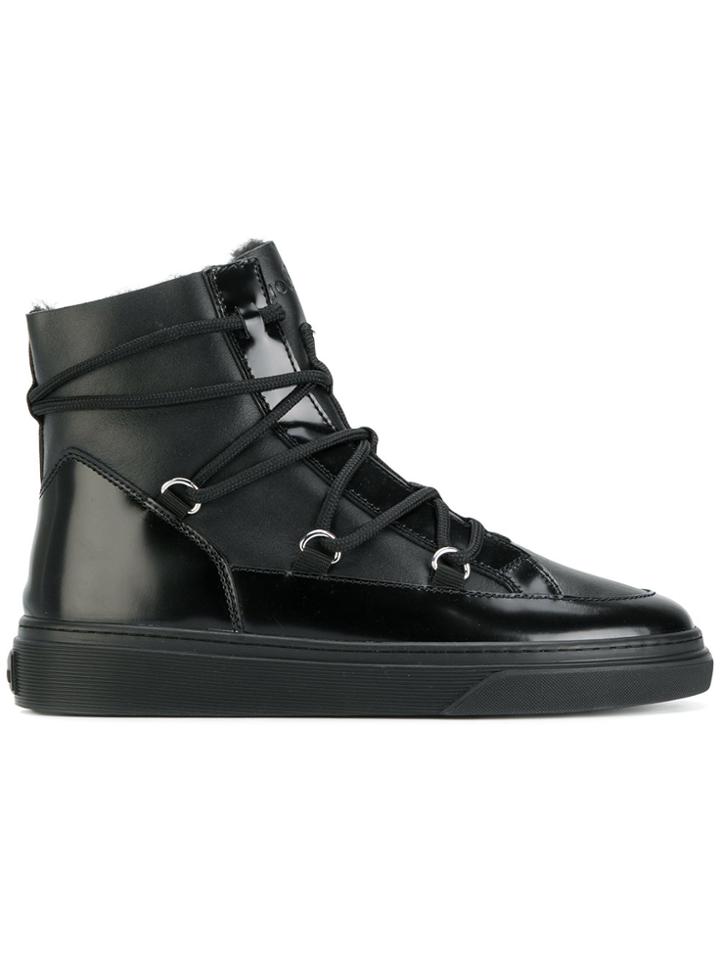 Hogan Criss-cross Lace Boots - Black