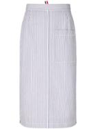 Thom Browne Striped Straight Skirt - Blue