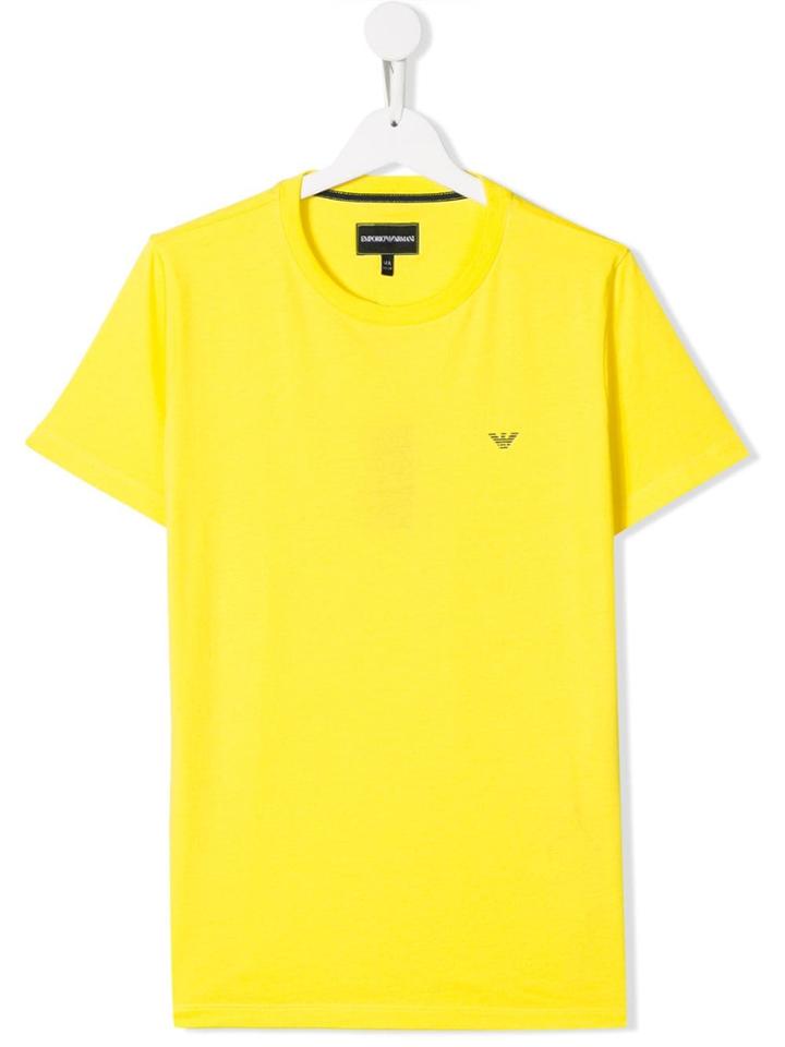 Emporio Armani Kids Logo Print T-shirt - Yellow