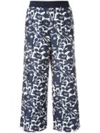 I'm Isola Marras Cropped Floral Print Trousers, Women's, Size: 46, Blue, Acetate/polyester/spandex/elastane/viscose