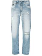 Ck Jeans Distressed Cropped Jeans - Blue