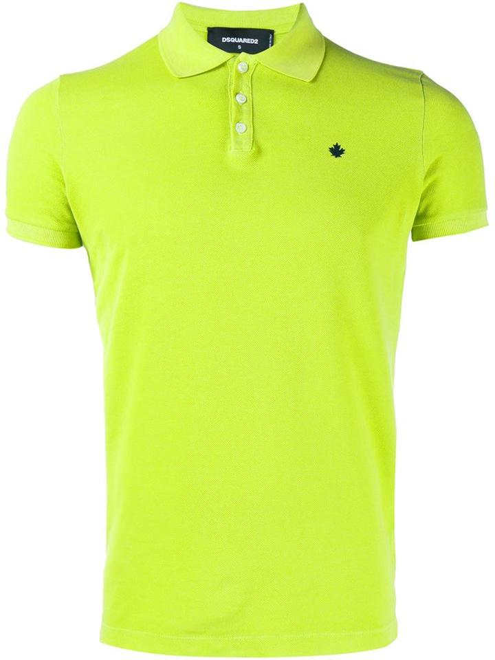 Dsquared2 Leaf Logo Polo Shirt, Men's, Size: L, Green, Cotton