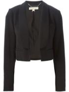 Michael Michael Kors Shawl Lapel Cropped Blazer, Women's, Size: 12, Black, Polyester/viscose/spandex/elastane/spandex/elastane