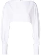 Chalayan Cape-effect Cropped Blouse - White