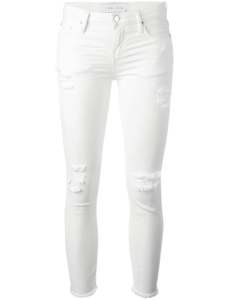 Iro Ripped Skinny Jeans, Women's, Size: 27, White, Cotton/spandex/elastane