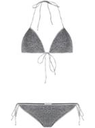 Oseree Lurex Two Piece Bikini - Silver