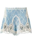 Jonathan Simkhai - Crochet Embroidered Shorts - Women - Cotton - Xs, Blue, Cotton