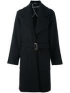 Rochas Oversized Belted Coat, Women's, Size: 40, Black, Silk/polyamide/cashmere/wool