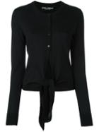 Dolce & Gabbana Tie Cardigan, Women's, Size: 44, Black, Silk