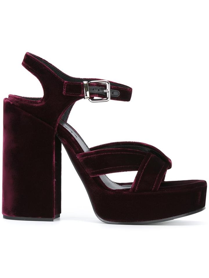 Jil Sander Velvet Sandals