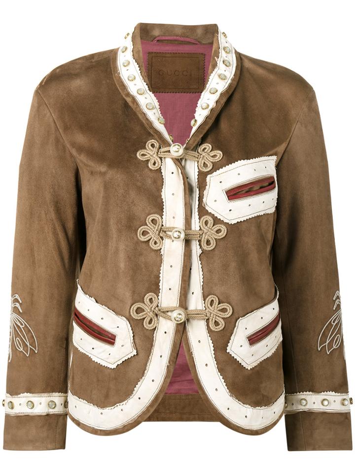 Gucci Embroidered Jacket - Brown