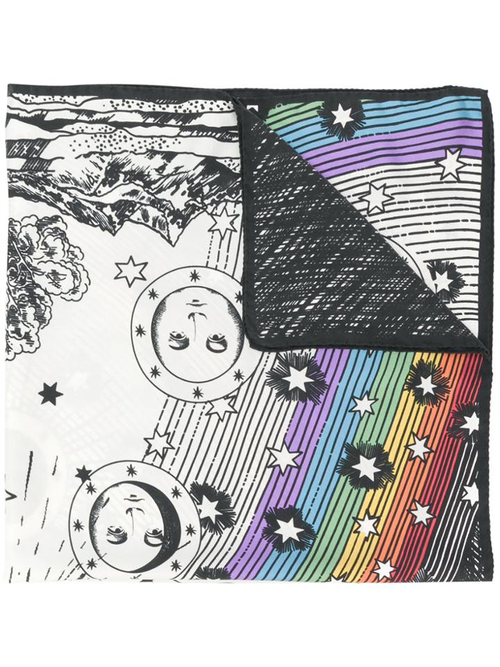 Faliero Sarti Illustrated-print Scarf - Nude & Neutrals
