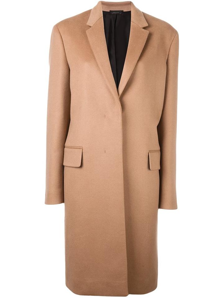Jil Sander Single Breasted Coat, Women's, Size: 36, Brown, Silk/cupro/cashmere