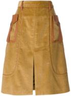Prada Corduroy A-line Skirt - Brown