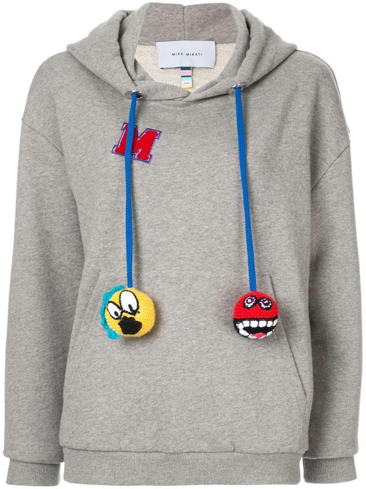 Mira Mikati Monster Pom Pom Hoodie - Grey