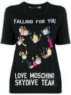Love Moschino Skydive Printed T-shirt - Black