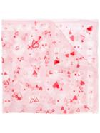Alexander Mcqueen Heart And Skull Print Scarf, Women's, Pink/purple, Silk