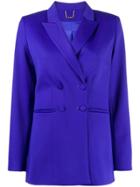Styland Double-breasted Peaked Lapel Blazer - Blue