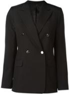 Helmut Lang Double Breasted Blazer, Women's, Size: 4, Black, Cotton/cupro/virgin Wool