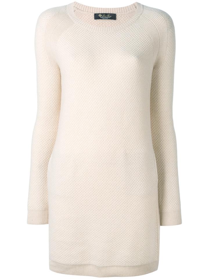 Loro Piana - Short Knitted Dress - Women - Cashmere/goat Suede - 38, Nude/neutrals, Cashmere/goat Suede