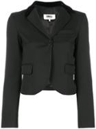 Mm6 Maison Margiela - Cropped Blazer - Women - Polyester/spandex/elastane/viscose/wool - 40, Black, Polyester/spandex/elastane/viscose/wool