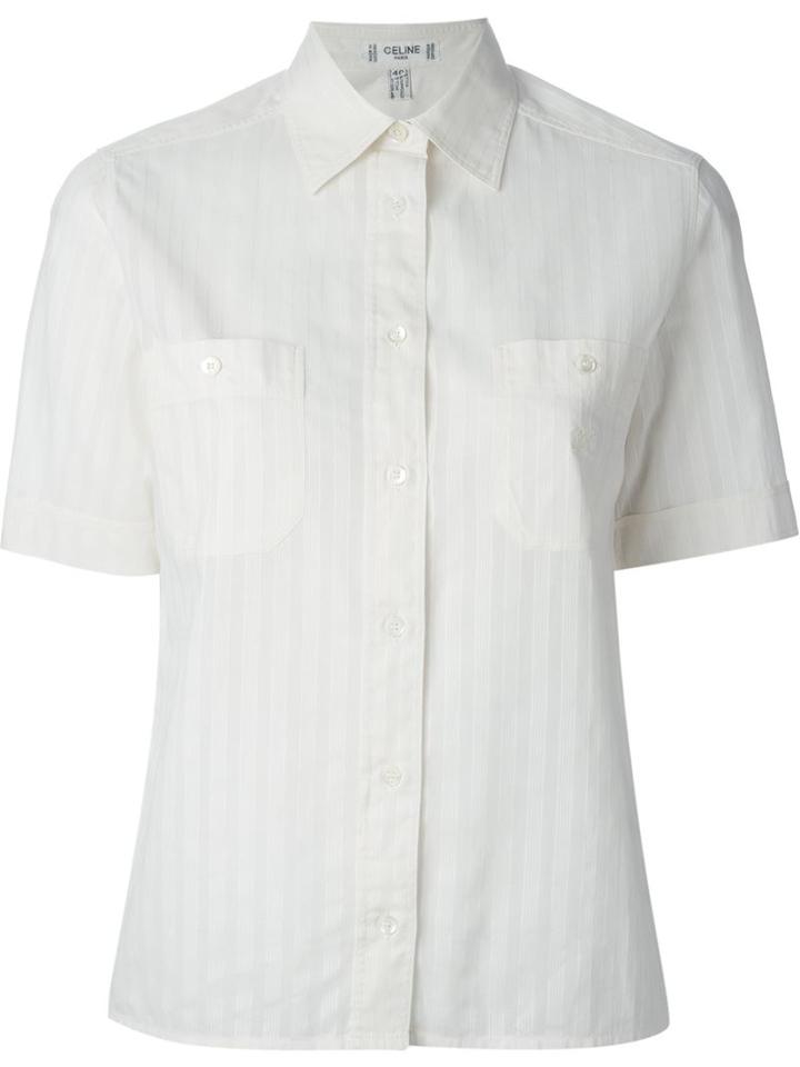Celine Vintage Striped Short Sleeve Shirt