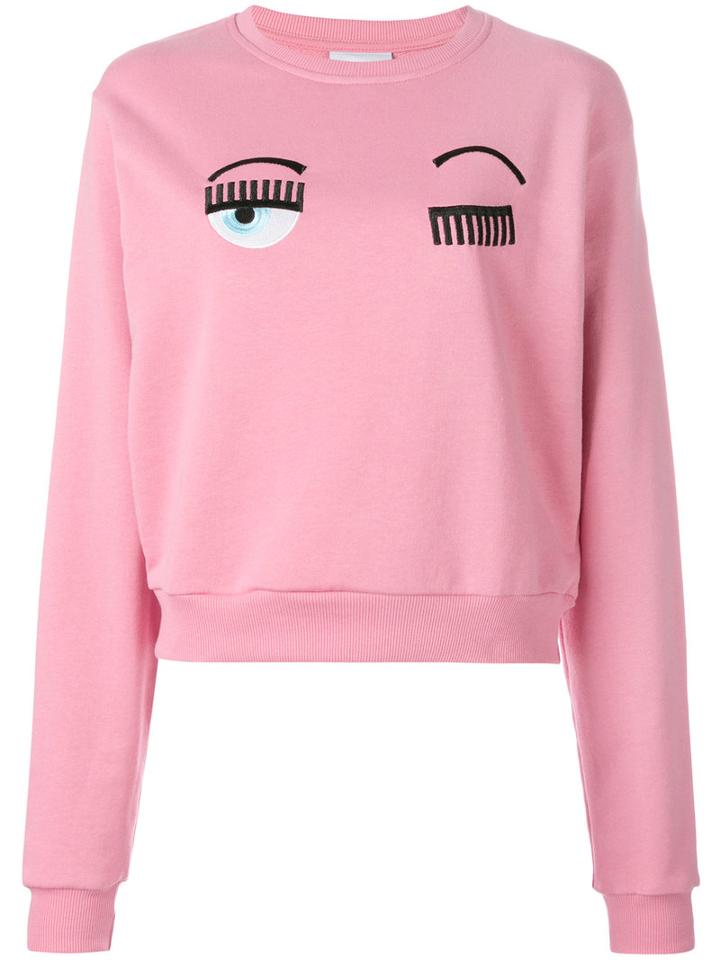 Chiara Ferragni Eyes Blink Sweatshirt, Women's, Size: Medium, Pink/purple, Cotton
